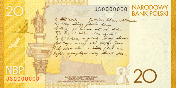 Banknot - 20 złotych 2009 - 200. rocznica urodzin Juliusza Słowackiego