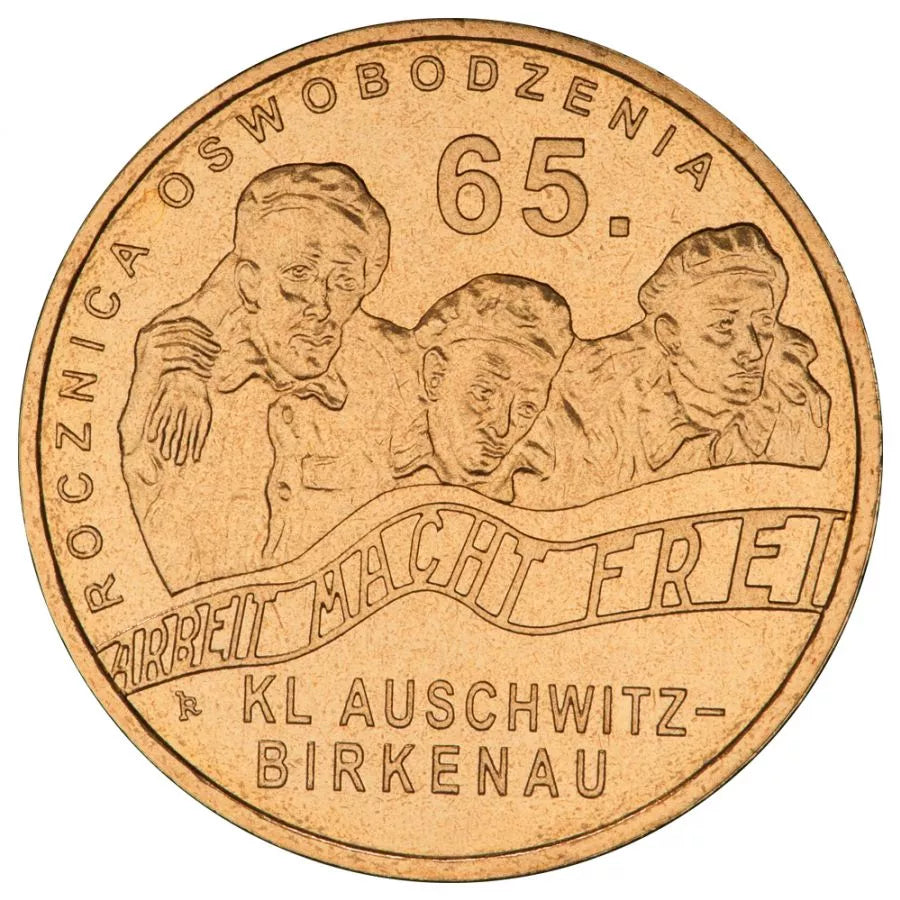 2 złote 2010 - 65. rocznica oswobodzenia KL Auschwitz-Birkenau
